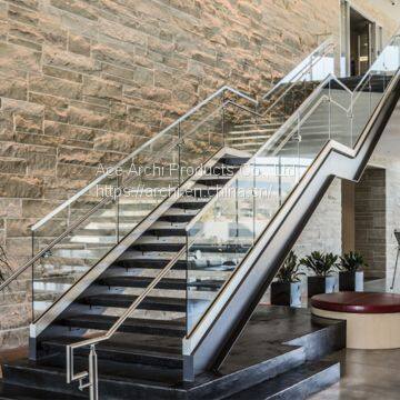 Aluminum U Channel Frameless Glass Railing Glass Balustrade