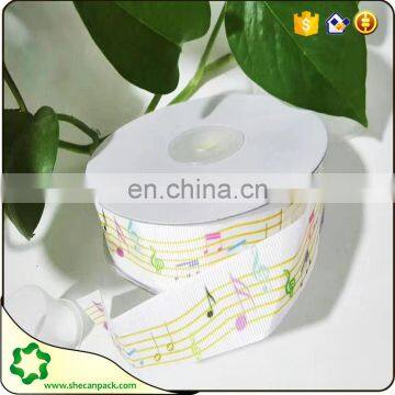 SHECAN 22mm 7/8 size Music-note printed grosgrain ribbon