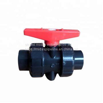OD32mm Gray Color Plastic PVC True Double Union Ball Valve for Water Supply photo-3