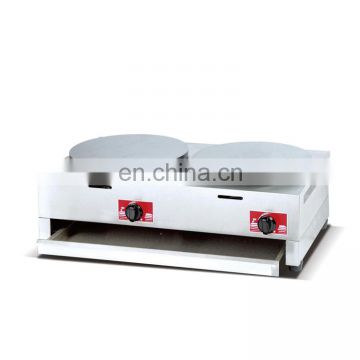 Industrial Stainless Steel Counter Top double plate Electric/GasCrepeMakerMachine