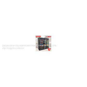 Three-door Refrigerated Display Cabinet Vertical Convenience Store Beverage Supermarket Freezer Fruit Fresh-keeping Freezer Commercial Customization