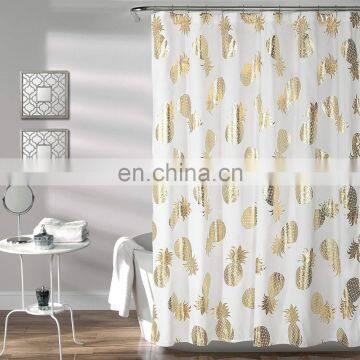 Lush Decor Pineapple Toss metallic Shower Curtain for bathroom