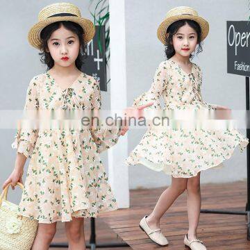 Teens Girls Fashion Floral Long Sleeve Dress Summer 2020 Kids Baby Cute Casual Princess A-line Chiffon Dresses photo-6
