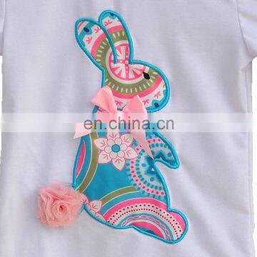 EASTER Day Spring Fall Winter Girls Boutique Outfits White Ruffle Sleeved Tshirt Top 2pc Set photo-4