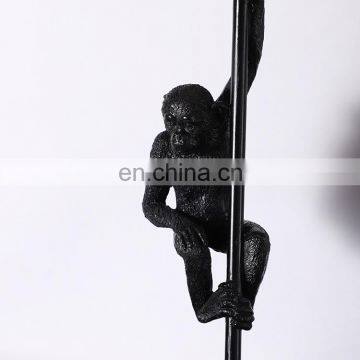 Monkey Sculpture Resin Base Animal Shape Desk Decoration Cheap Unique Black Table Lamps photo-3