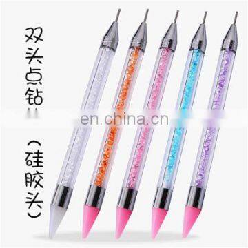 Dual Ended Silicone Nail Dotting Tool Nail Art Rhinestones Picker Pen for DIY Craft photo-3