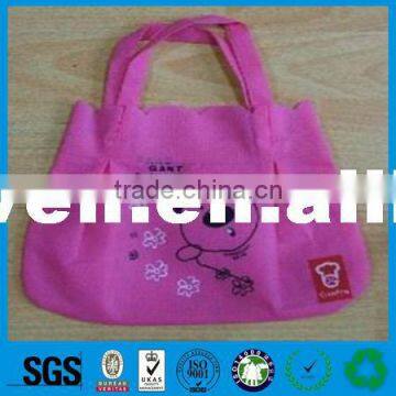 Silk screen print black non woven bag