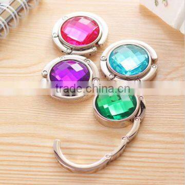 Fashion Hanger Holder Fu Folding Bag Purse Hook Crystal Handbag