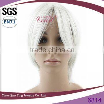 Factory supply white short male cute cosplay wig