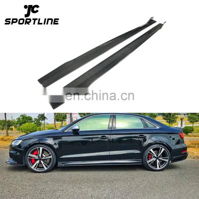 Carbon Fiber Facelift RS3 Car Side Skirts Extension for Audi RS3 8V Sedan 17-18