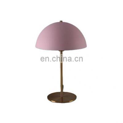 Nordic Macaron Color Table Bedside Lamp Mushroom Semicircle Wrought Iron Decoration Lamp LED Table Lamp