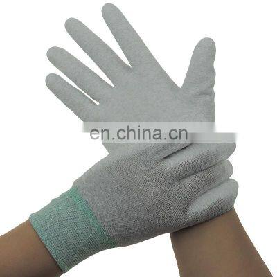 White PU Palm Fit ESD Carbon Fiber Gloves