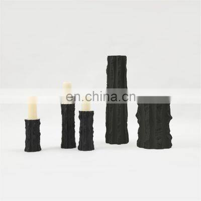 Minimalist Ceramic Cylinder Black White Candle Holder for Home photo-3