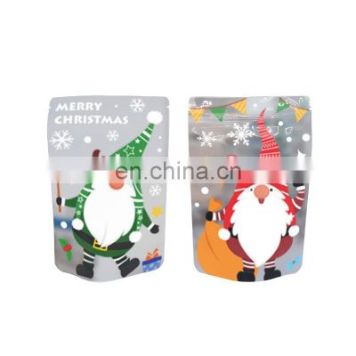 Christmas candy custom zipper sealed bag 3.5g Farm leaf Christmas packaging zip lock bag for sugger