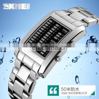 SKMEI 1103 Newest Digital Watch Led Watch Movement Stainless Steel Case Back Water Proof Watch photo-4