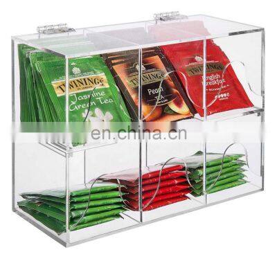 Home Office Clear Acrylic Drawer Coffee Pod Tea Bag Storage Box Multi-level Tea Bag Divided Box Holder