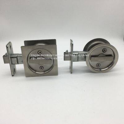 Satin Stainless Steel Round Shaped Sliding Door Lock photo-4