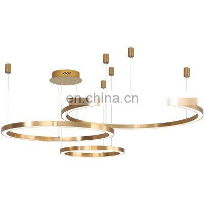 Nordic Modern Metal Gold Ring Chandelier Pendant Light Luxury Circle LED Chandelier Lights