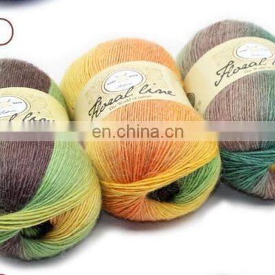 Crocheting Baby Yarn Kit Loop Dyed Color Soft Lanas Para Tejer a Mano Chunky Australia Merino Wool Hand Knitting Yarn Skein