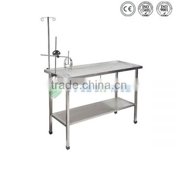 Customize 304 stainless steel veterinary operating table metal animal dissecting table