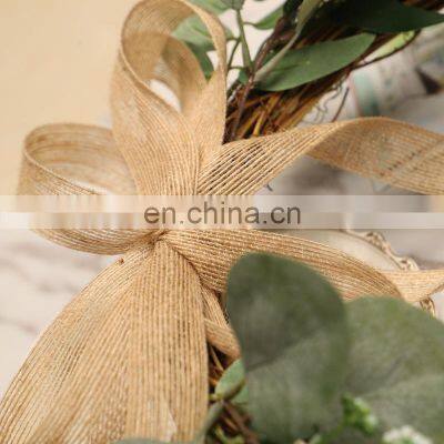 Wholesale Horseshoe-shaped Decorative Wreath Wall Hanging With White Seed Cuttings Eucalyptus Garlands Ornament photo-3