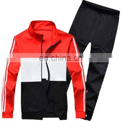 Custom Design Wholesale price Sports Gym Tracksuit Two zippered pockets track jacket with sweat pants Tracksuits