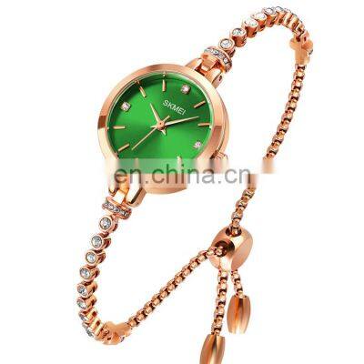 Charming small dial women bracelet wristwatch Skmei 1854 good quality luxury diamond steel band ladies watch