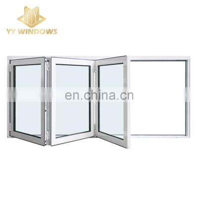 Manufacturer original design NFRC hurricane impact double glazed bifold window villa house storm proof bi folding glass window