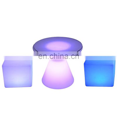 cocktail table lounge outdoor led bar furniture counter stool outdoor waterproof RGB bar cube chairs