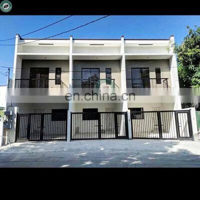 Designer Steel Structure Prefabricated Townhouse With Garage & Interior Stair 2 Storey Townhouse With Gate in Malaysia