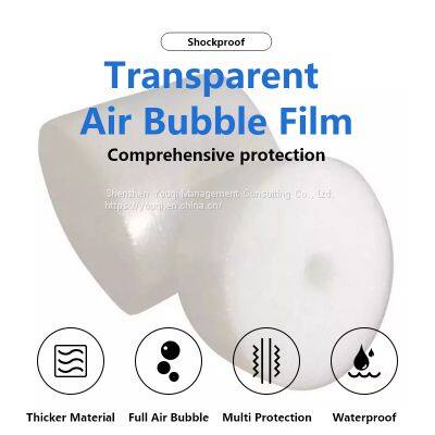 Cushioned Air Bubble Wrapper Roll/ Shockproof Transparent Cushioned Bubble Film Roll/ Electronics Protective Packing Wrapper/