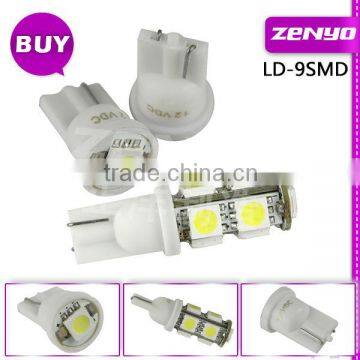 super bright 1-9 smd 5050 automotive led lamp with T10 base