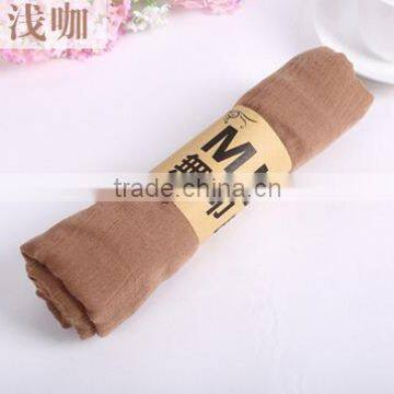 2015 Fashion Pure Color Polyester Linen Scarf photo-2