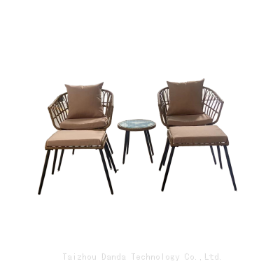 5pcs steel garden rattan sets