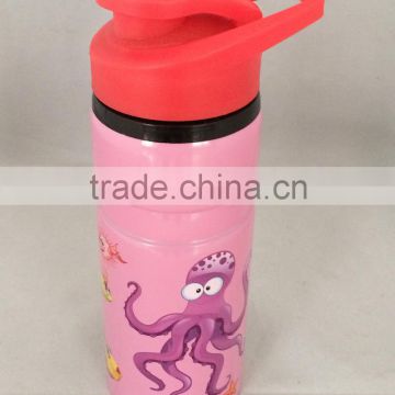 colorful aluminum drink bottle with wide mouth and flip top cover