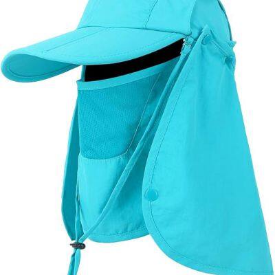 Foldable Sun Cap, Fishing Hats, Protection Caps with Face Mask Neck Flap