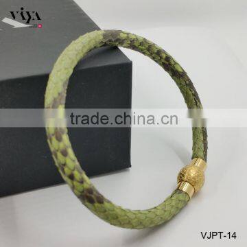 New Arrival Magnet Bracelet 100% Stingray/Python Leather Bracelet with Wholesale Prices