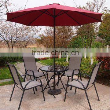 durable tempered glass outdoor table with SUPER QUALITY umbrella