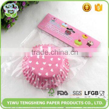 raw material cupcake case,cupcake liners with polybag+header card