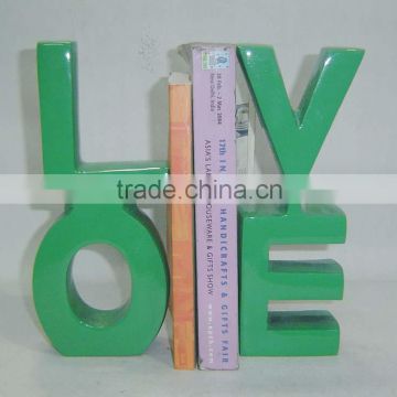 Aluminum Love bookend, Library Bookend, Decorative Bookends