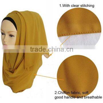 Wholesale Fashion Muslim Women Plain Chiffon Hijab photo-6