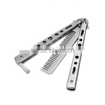 Pro Salon Stainless Steel Folding Practice Training Butterfly Comb photo-4