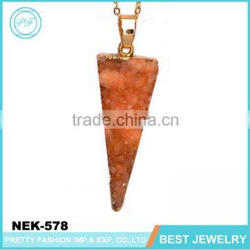 colorful accessories wholesale natural stone arrowhead pendant necklace