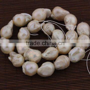 FWP005 big hole 2.0mm stone beads for leather,wholesale large irregular baroque freshwater pearls