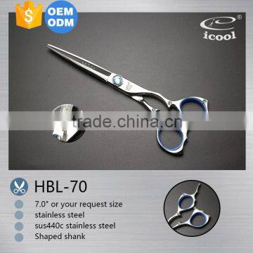 Shaped handle hair scissors made of SUS440C Stainless Steel