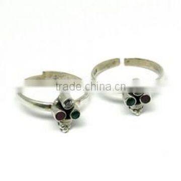 Unique Design !! Multi Stone 925 Sterling Silver Toe Ring, For Beautiful Foot, 925 Sterling Silver Jewelry photo-2