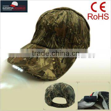 hot sell camouflage green mossy oak LED light up hats