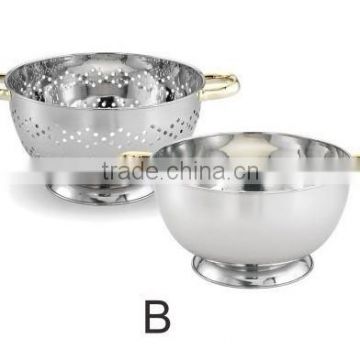 fruit and vegetables Stainless Steel Colander with handle and stand from china supplier