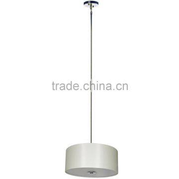 3 light chandelier(Lustre/La arana) in chrome finish with round silk look 16" belvedere cream fabric shade