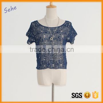 ladies short knitted sweater tops and blouses sexy women see through blouses